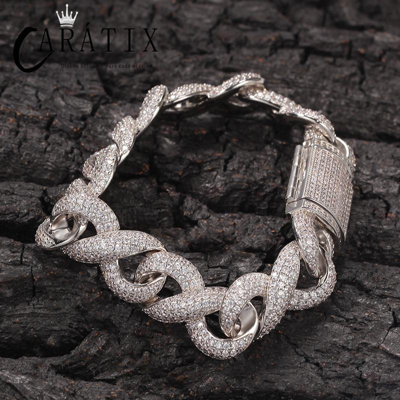 CARÁTIX Infinity 8 Shape Cuban Link Chain Necklace – 3A+ CZ Iced Out Hip Hop Bling Jewelry for Men | Solid Rapper Gift