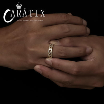 Caratix-New retro full zircon personalized hip-hop ring, fashion trend men's and women's rings, one high-quality hip-hop ring