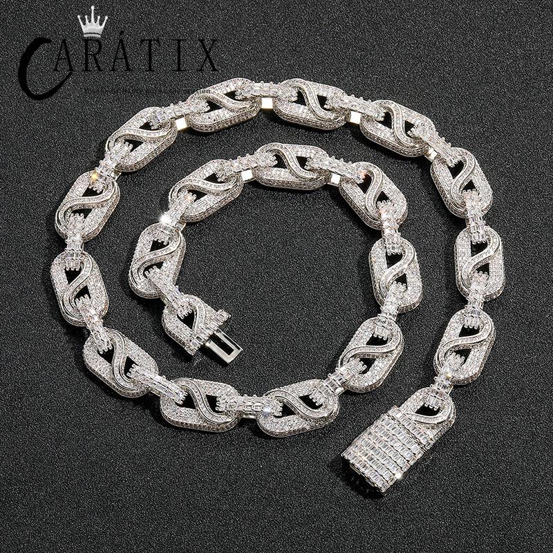 CARÁTIX Pig Nose Coffee Bean Link Chain | 5A+ CZ Iced Out Hip Hop Necklace for Men
