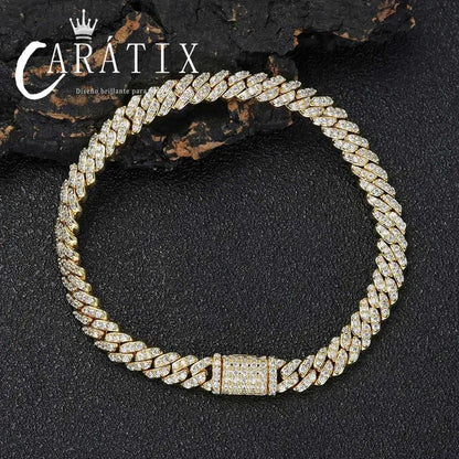 CARÁTIX 6mm Cuban Link Bracelet – Micro-Encrusted Zircon Iced Out Hip Hop Jewelry for Men & Women | Single Row Bling Gift
