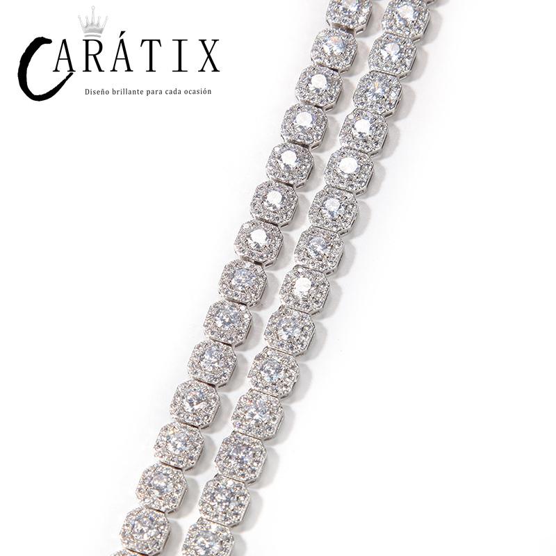 CARÁTIX - Hip Hop AAA+ Cubic Zirconia Paved Bling Iced Out 9mm Tennis Link Chain  Chokers Necklaces for Men Women Unisex Rapper Jewelry Valentine's Day Gift for Men & Girls & Boys Mothers' Day Gift #Springtok