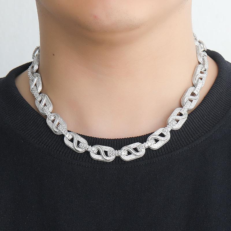 CARÁTIX Pig Nose Coffee Bean Link Chain | 5A+ CZ Iced Out Hip Hop Necklace for Men - CaratixJewelry