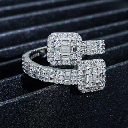Step-Cut Moissanite Men’s Ring | S925 Silver Luxury Hip Hop Jewelry - CaratixJewelry