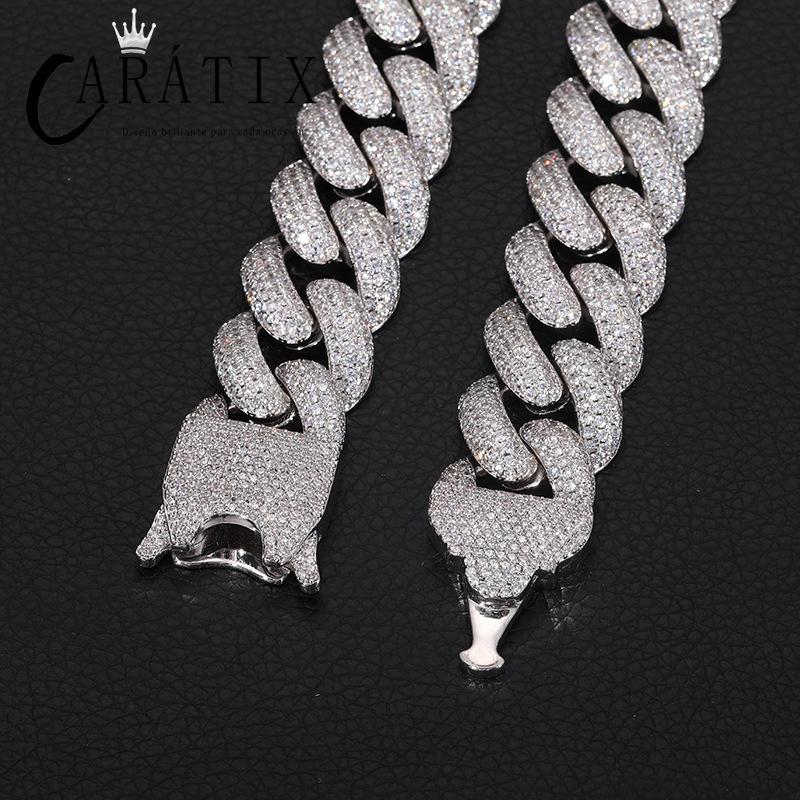 CARÁTIX 20mm Iced Out Cuban Miami Link Chain | CZ Bling Hip Hop Necklace for Men