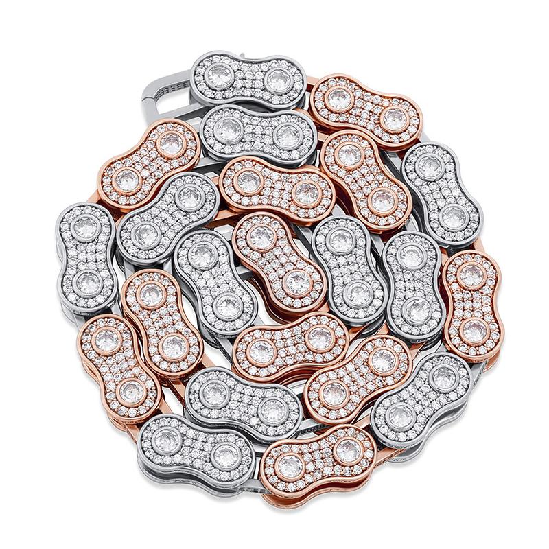 CARÁTIX Motorcycle Link Chain | 3A+ CZ Iced Out Hip Hop Biker Necklace for Men