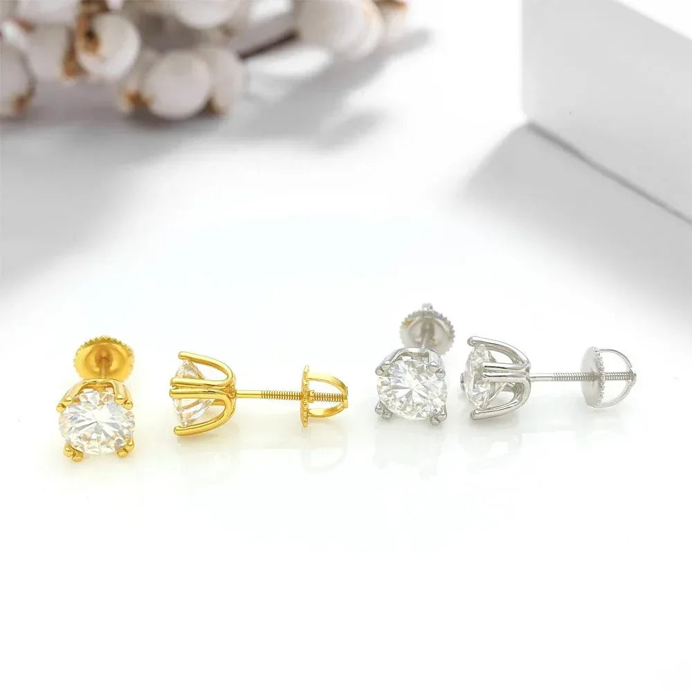 S925 Silver VVS Look Moissanite Stud Earrings - CaratixJewelry