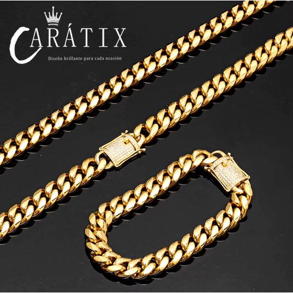 CARÁTIX – 12mm Miami Cuban Curb Link Chain Necklace | 316L Stainless Steel Trendy Jewelry for Men & Women
