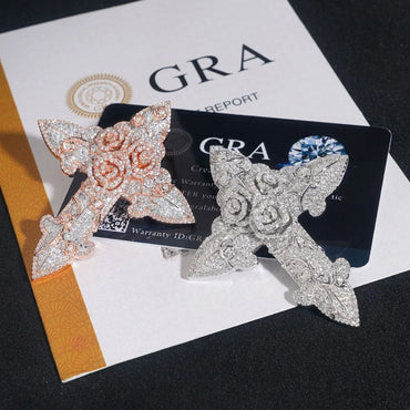 Full Moissanite D Color Cross Pendant – Dazzling Moissanite Stones, High-Quality Cross Jewelry - CaratixJewelry