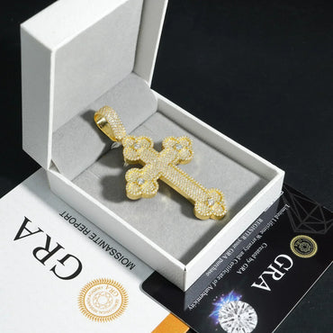 Fully Iced D Color Moissanite Cross Pendant – Luxury Sparkling Jewelry - CaratixJewelry