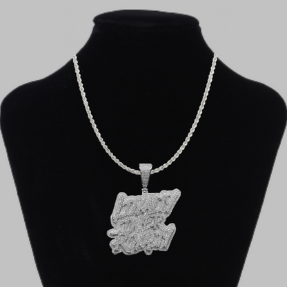 Loyalty Over Royalty Iced Out Letter Diamond Pendant Necklace – Custom Hip Hop Jewelry for Men