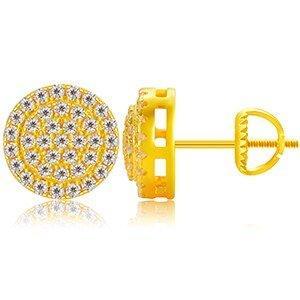 Genuine VVS Solid Sterling Silver Ice Cluster Hip Hop Earrings - CaratixJewelry