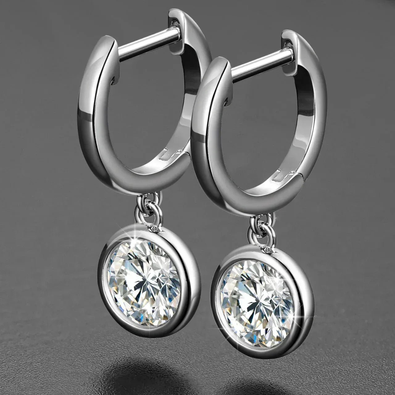 VVS Trendsetter Huggie Drop Earrings – 925 Solid Silver - CaratixJewelry