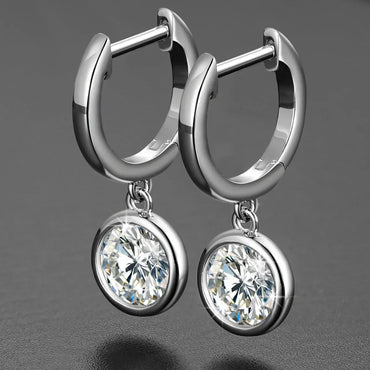 VVS Trendsetter Huggie Drop Earrings – 925 Solid Silver - CaratixJewelry