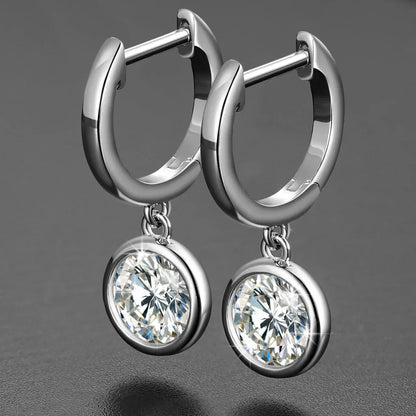 VVS Trendsetter Huggie Drop Earrings – 925 Solid Silver - CaratixJewelry