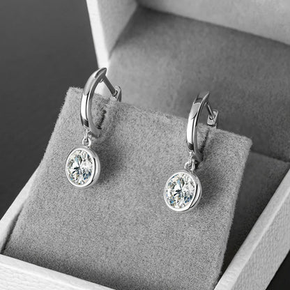 VVS Trendsetter Huggie Drop Earrings – 925 Solid Silver - CaratixJewelry