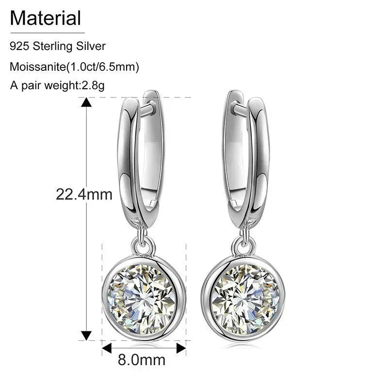VVS Trendsetter Huggie Drop Earrings – 925 Solid Silver - CaratixJewelry