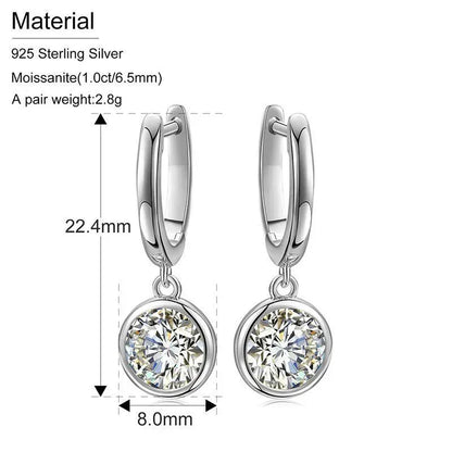 VVS Trendsetter Huggie Drop Earrings – 925 Solid Silver - CaratixJewelry