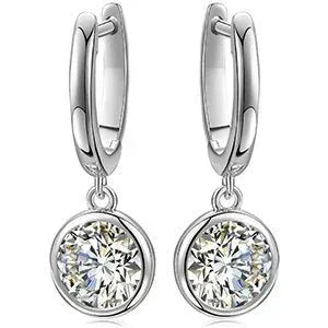 VVS Trendsetter Huggie Drop Earrings – 925 Solid Silver - CaratixJewelry