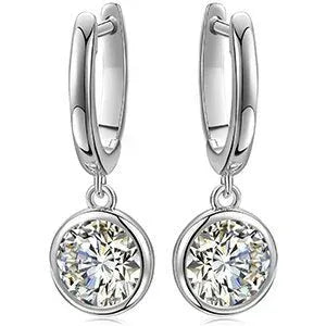 VVS Trendsetter Huggie Drop Earrings – 925 Solid Silver - CaratixJewelry