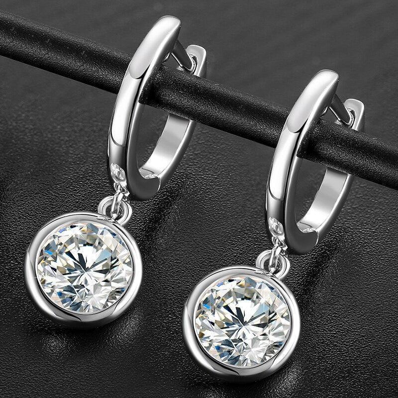 VVS Trendsetter Huggie Drop Earrings – 925 Solid Silver - CaratixJewelry
