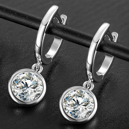 VVS Trendsetter Huggie Drop Earrings – 925 Solid Silver - CaratixJewelry