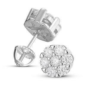 Genuine VVS Lab Burst Hip Hop 14k Gold Over Silver Earrings - CaratixJewelry