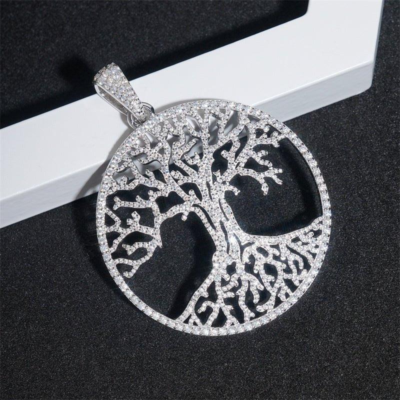 Gold-Plated Iced-Out Moissanite Pendant – 925 Sterling Silver Men’s Hip Hop Streetwear Necklace - CaratixJewelry