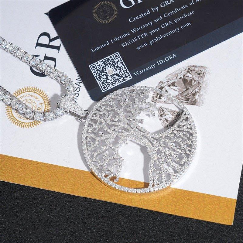 Gold-Plated Iced-Out Moissanite Pendant – 925 Sterling Silver Men’s Hip Hop Streetwear Necklace - CaratixJewelry