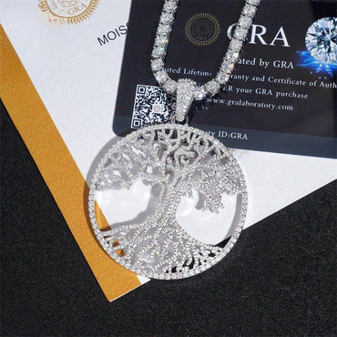 Gold-Plated Iced-Out Moissanite Pendant – 925 Sterling Silver Men’s Hip Hop Streetwear Necklace - CaratixJewelry