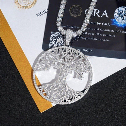 Gold-Plated Iced-Out Moissanite Pendant – 925 Sterling Silver Men’s Hip Hop Streetwear Necklace - CaratixJewelry
