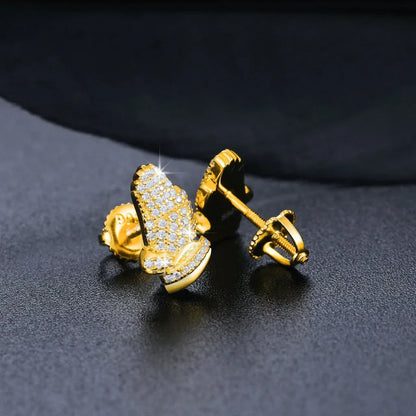 Hands of Prayer Genuine VVS Solid 925 Silver Bling Earrings - CaratixJewelry