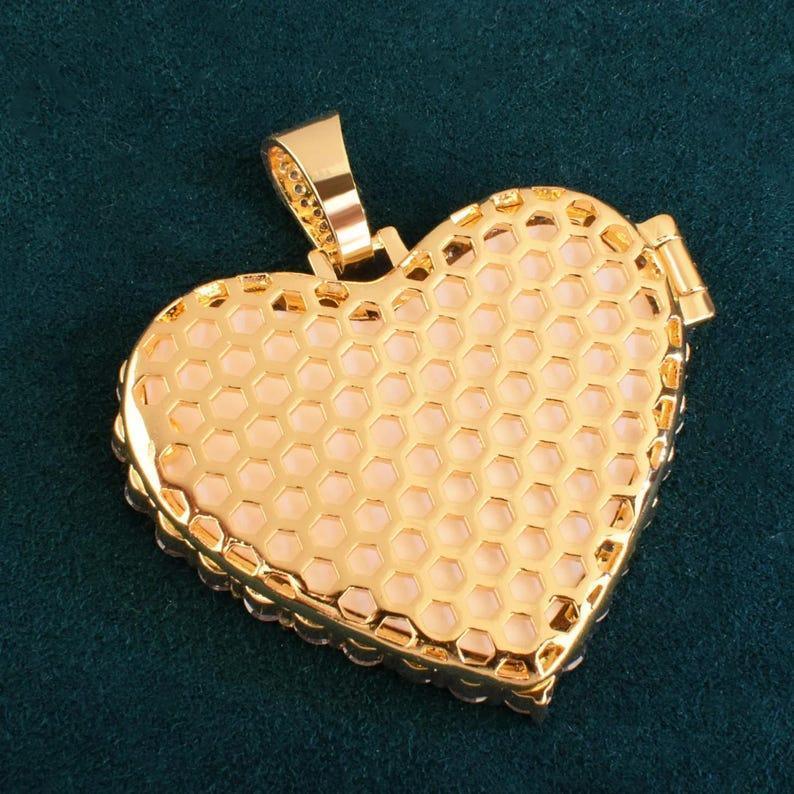 Heart Love Shape Photo Custom Pendant Make Memory Picture Hip Hop Necklace Chain for Men Women Jewelry - CaratixJewelry