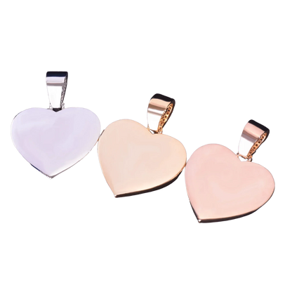 Heart Tennis Bail Solid Back Custom Photo Pendant Necklace – Iced Out Hip Hop Jewelry - CaratixJewelry