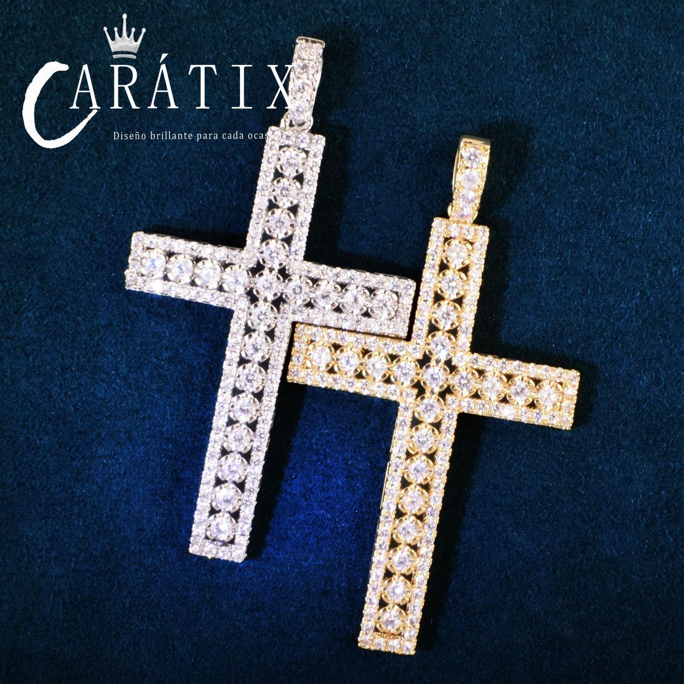 Hip Hop Cross Pendant Necklace | Iced Out CZ Copper Jewelry - CaratixJewelry