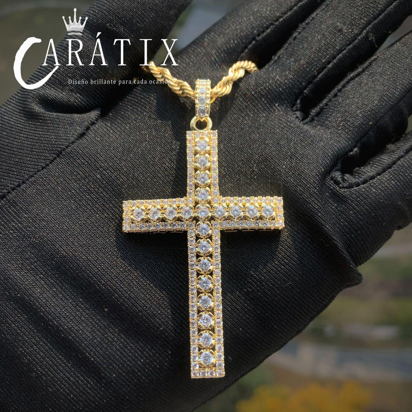 Hip Hop Cross Pendant Necklace | Iced Out CZ Copper Jewelry - CaratixJewelry