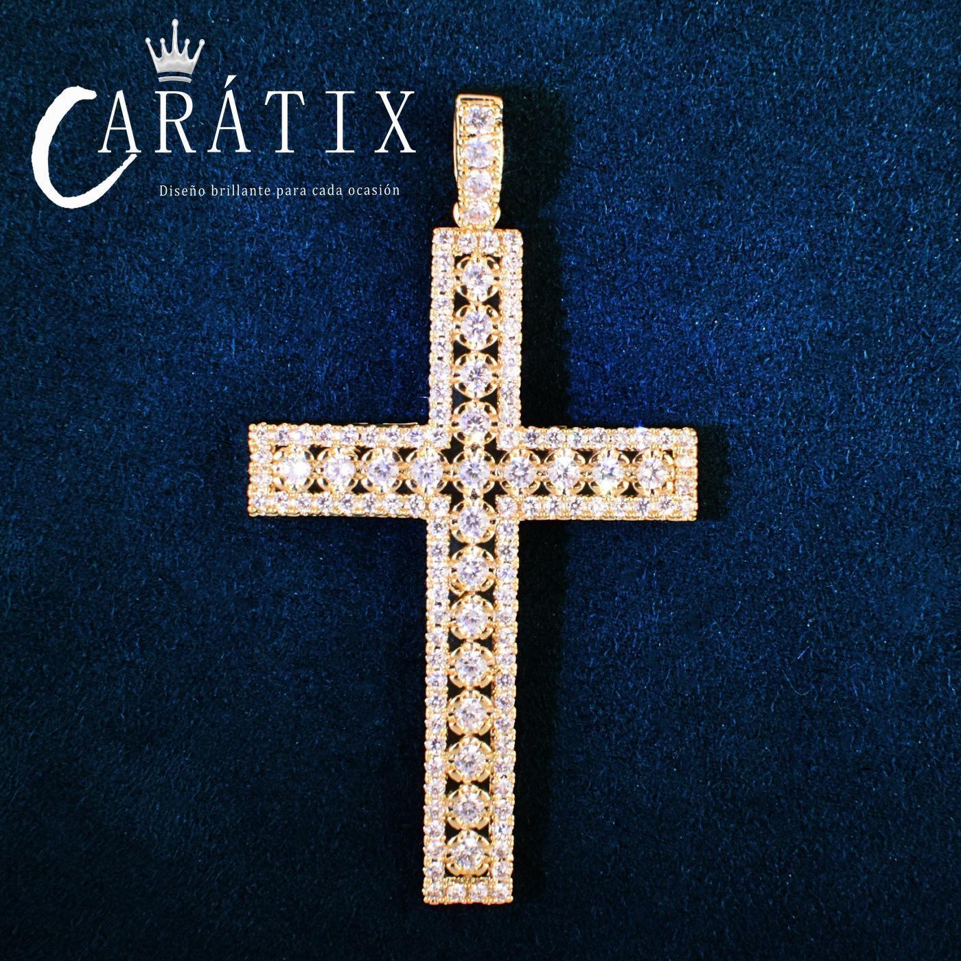 Hip Hop Cross Pendant Necklace | Iced Out CZ Copper Jewelry - CaratixJewelry