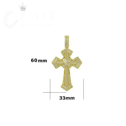 Hip Hop Cross Pendant Necklace | Iced Out Moissanite - CaratixJewelry