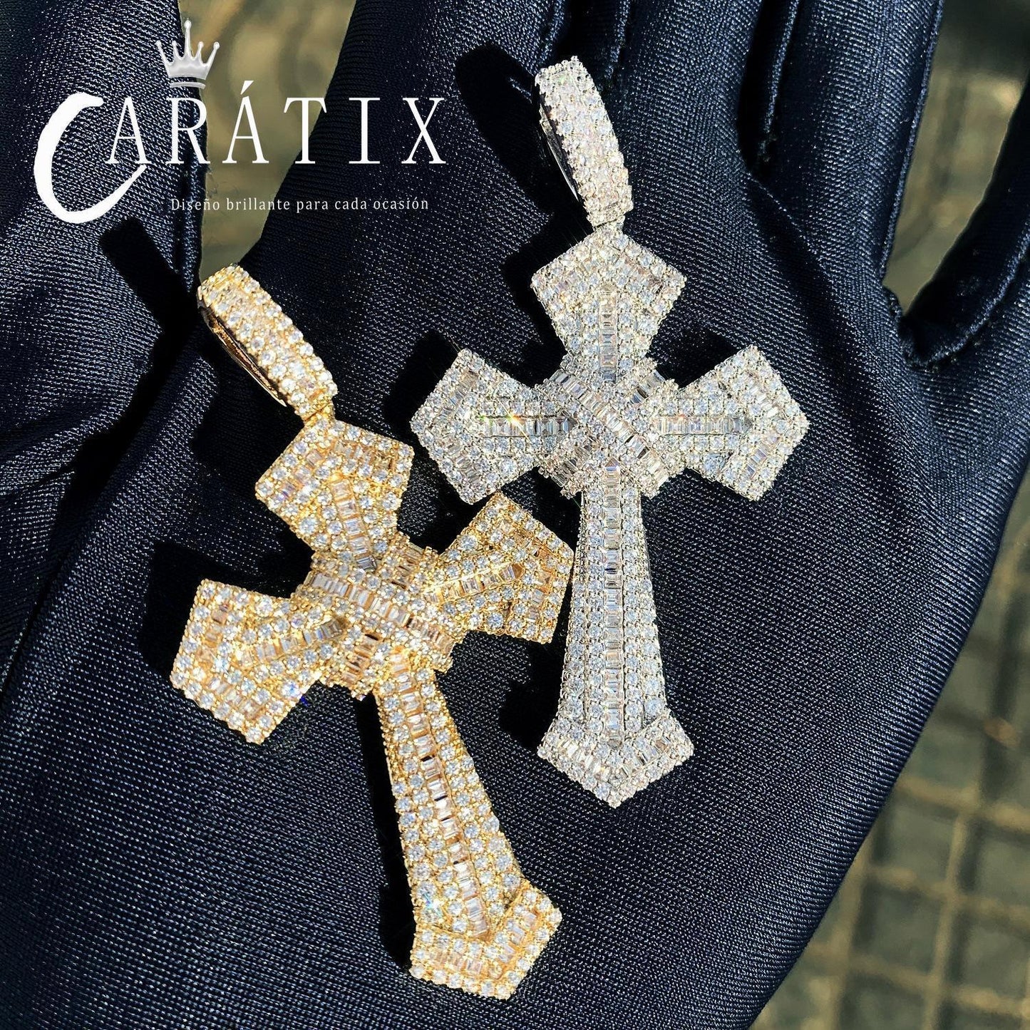 Hip Hop Cross Pendant Necklace | Iced Out Moissanite - CaratixJewelry
