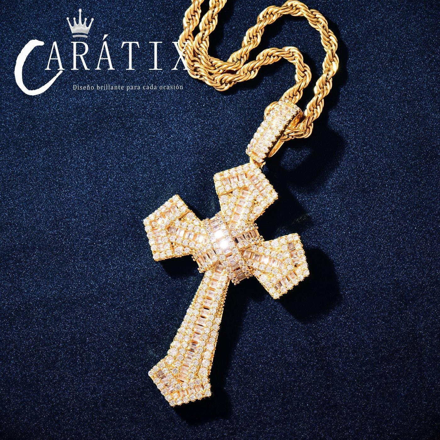 Hip Hop Cross Pendant Necklace | Iced Out Moissanite - CaratixJewelry