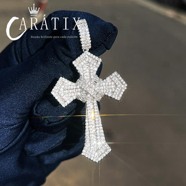 Hip Hop Cross Pendant Necklace | Iced Out Moissanite - CaratixJewelry