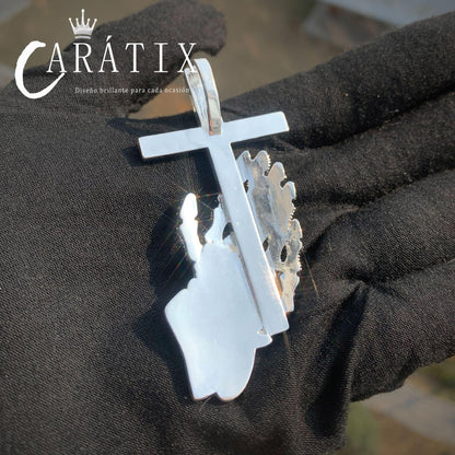 Hip Hop Iced Out Hand Holding Cross Pendant | Unique Trendy Jewelry - CaratixJewelry