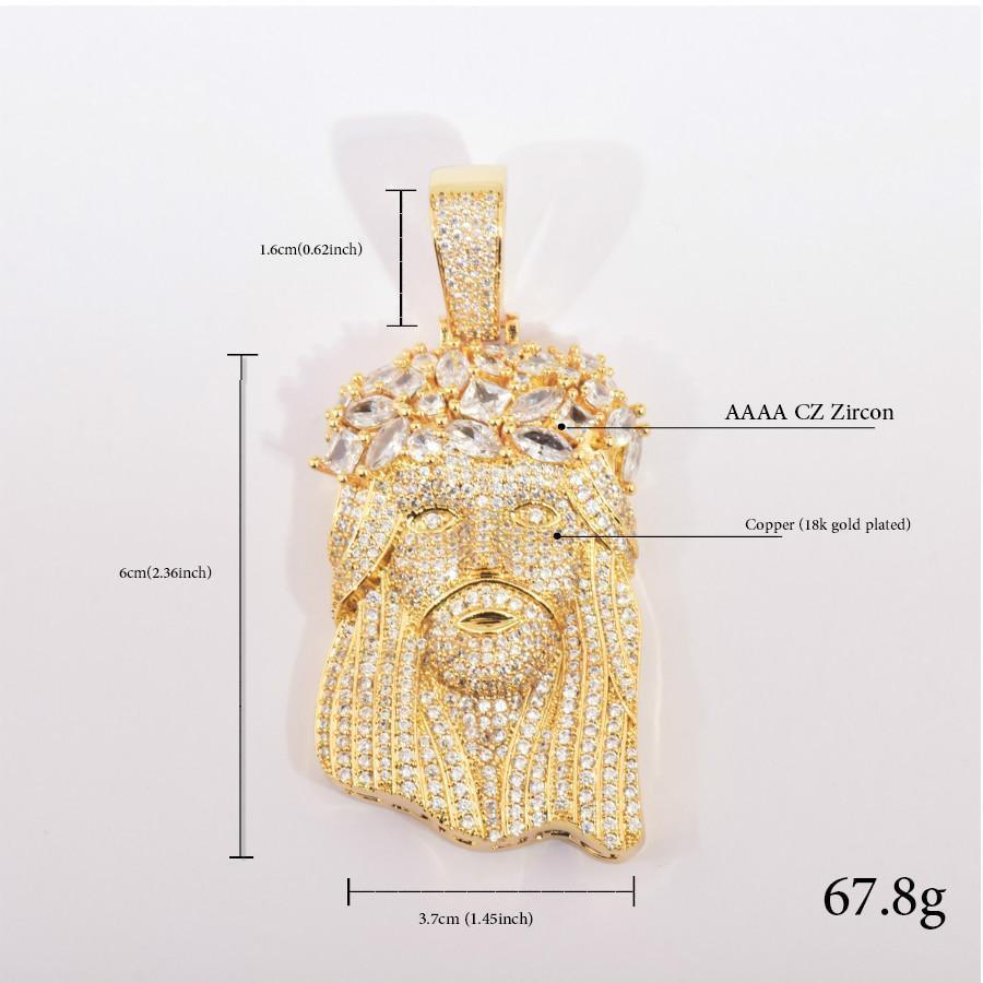 Hip Hop Jesus Pendant Necklace Iced Out Zircon Street Style Jewelry - CaratixJewelry