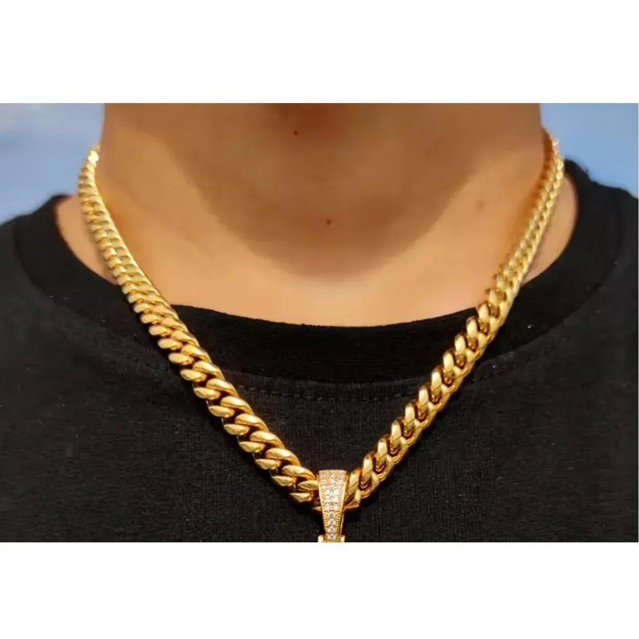 Hip Hop Jesus Rose Pendant Necklace Iced Out Zircon Street Style - CaratixJewelry