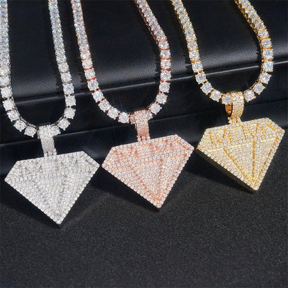 Iced-Out D Color Moissanite Pendant – Full Pave 925 Sterling Silver Hip Hop Streetwear Jewelry - CaratixJewelry