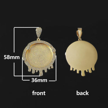 Custom Iced Out Memory Photo Necklace for Men Jewelry Personalized Drip Medallions Picture Hip Hop Pendant Chrismas Gift