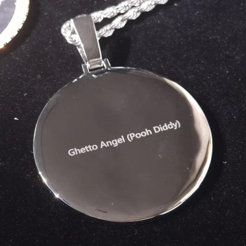Iced Out Large Round Custom Photo Necklace | DIY Memory Picture Chain | Caratix - CaratixJewelry