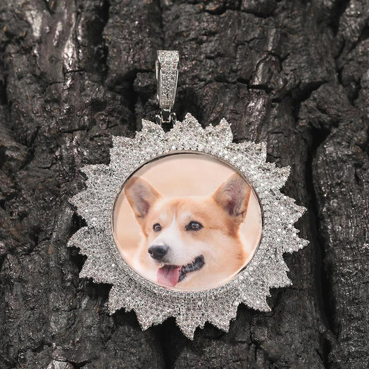 New Angel DIY Photo Pendant Hip Hop Full Iced Out Cubic Zirconia Goldplated CZ Stone