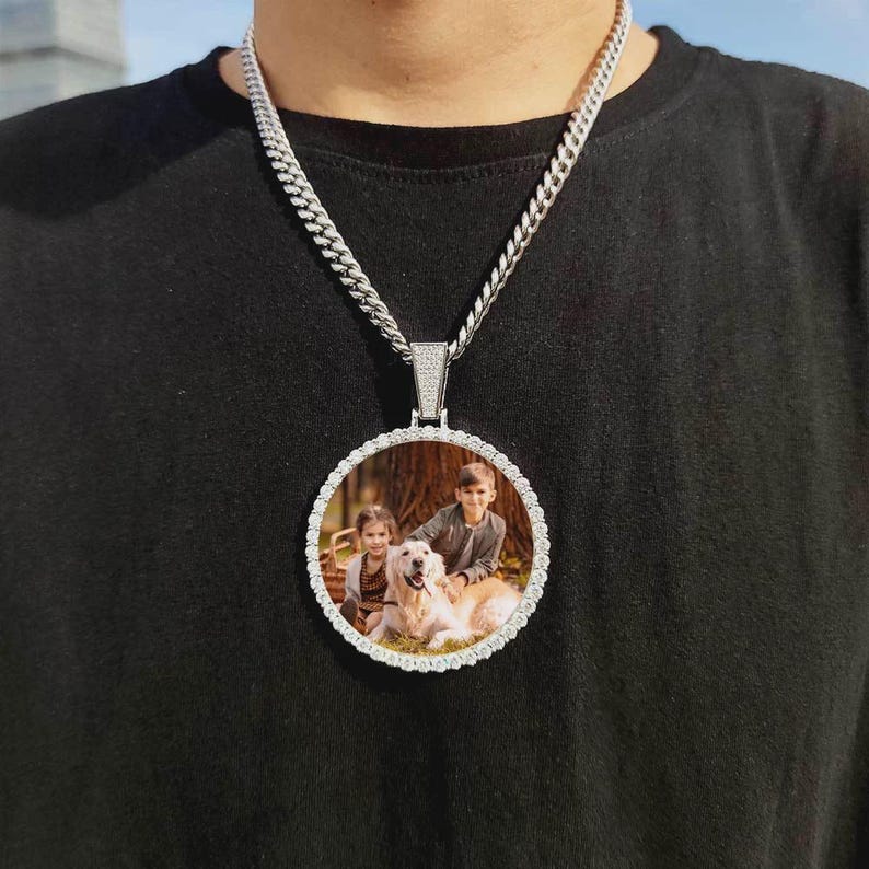 68.5MM 18K Gold Plated Custom Made Photo Bling Big Medallions Necklace Pendant Men Hip Hop Picture Jewelry Gift Free Custom Text
