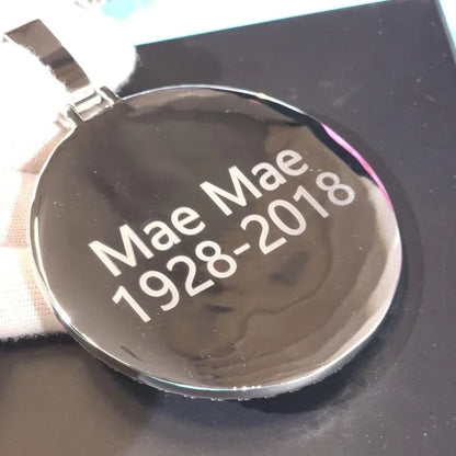 Oversized 2.68" Custom Photo Necklace | Engraved Memory Picture Medallion | Caratix - CaratixJewelry