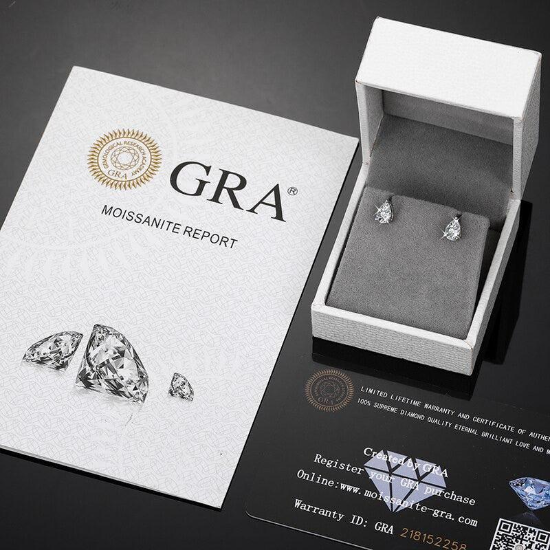 Ladies VVS Teardrop 925 Sterling Silver Push Back Earrings - CaratixJewelry